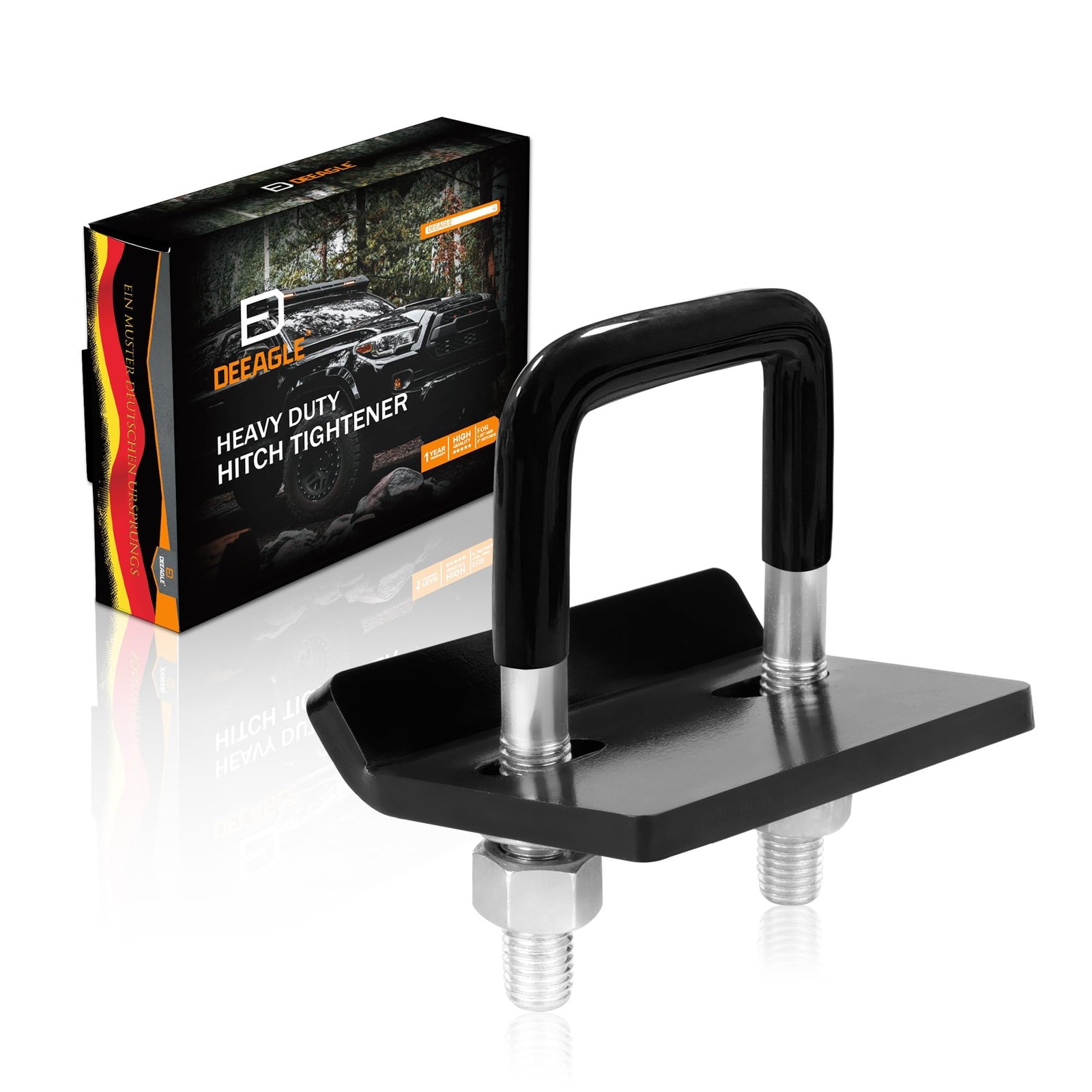 DEEAGLE Hitch Tightener Anti Rattle Stabilizer for 1.25" to 2" 2 inch, Black