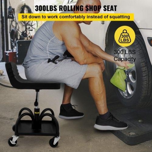 Rolling Garage Stool 300LBS Capacity Adjustable Height from 157