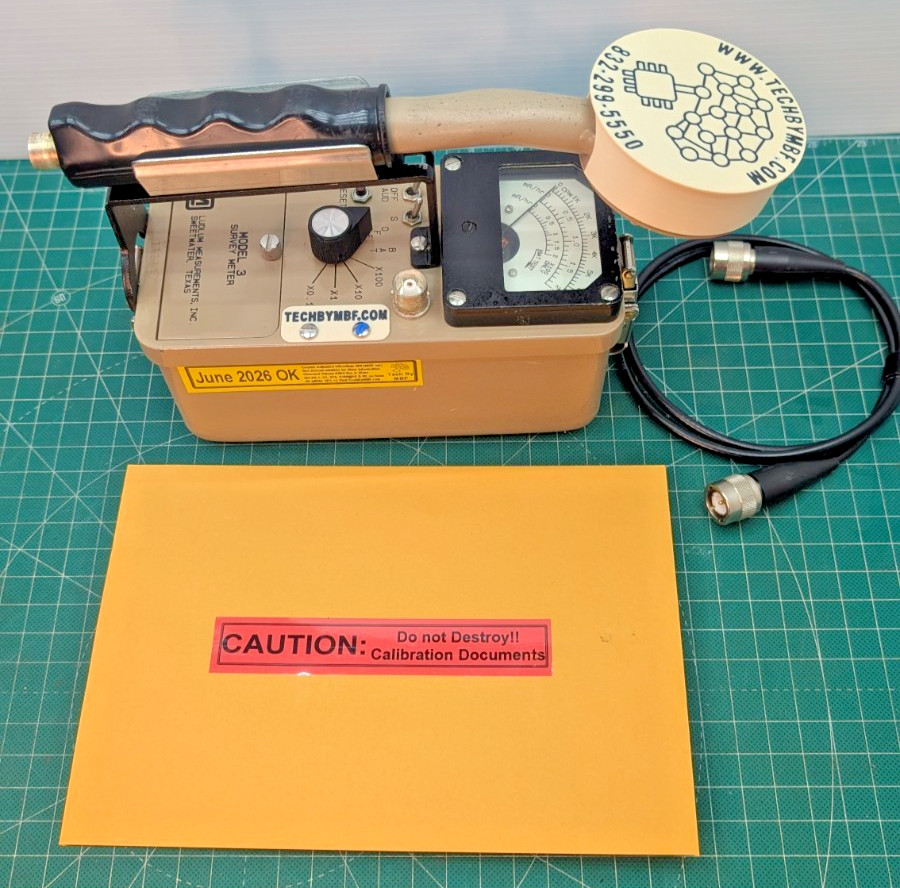1x CLEAN Ludlum Model 3 Survey Meter  44-9 Tested, Calibrated, and GUARANTEED