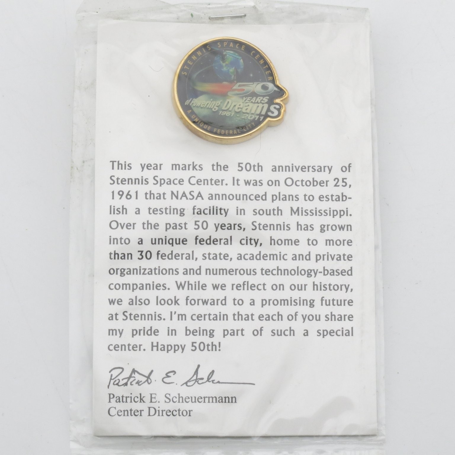 NASA Stennis Space Center 50 Years 1961–2011 Anniversary Pin – Powering Dreams –
