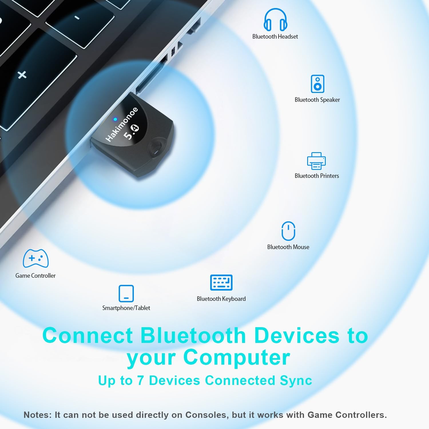 Hakimonoe Upgraded Bluetooth 5.4 Adapter for PC Laptop, Mini Size, Black