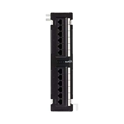Cat6 Patch Panel 12 Port UTP Unshielded Wall Mount Black Heavy Duty