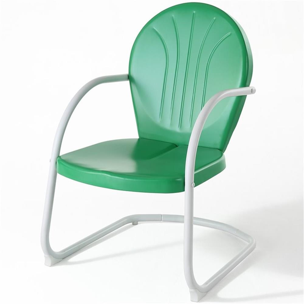 Crosley Furniture Griffith Metal Patio Chair in Grasshopper Green