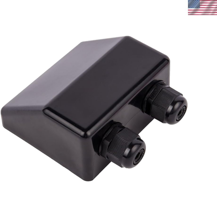 Compact Waterproof Solar Cable Entry Housing for Easy Installation - Black