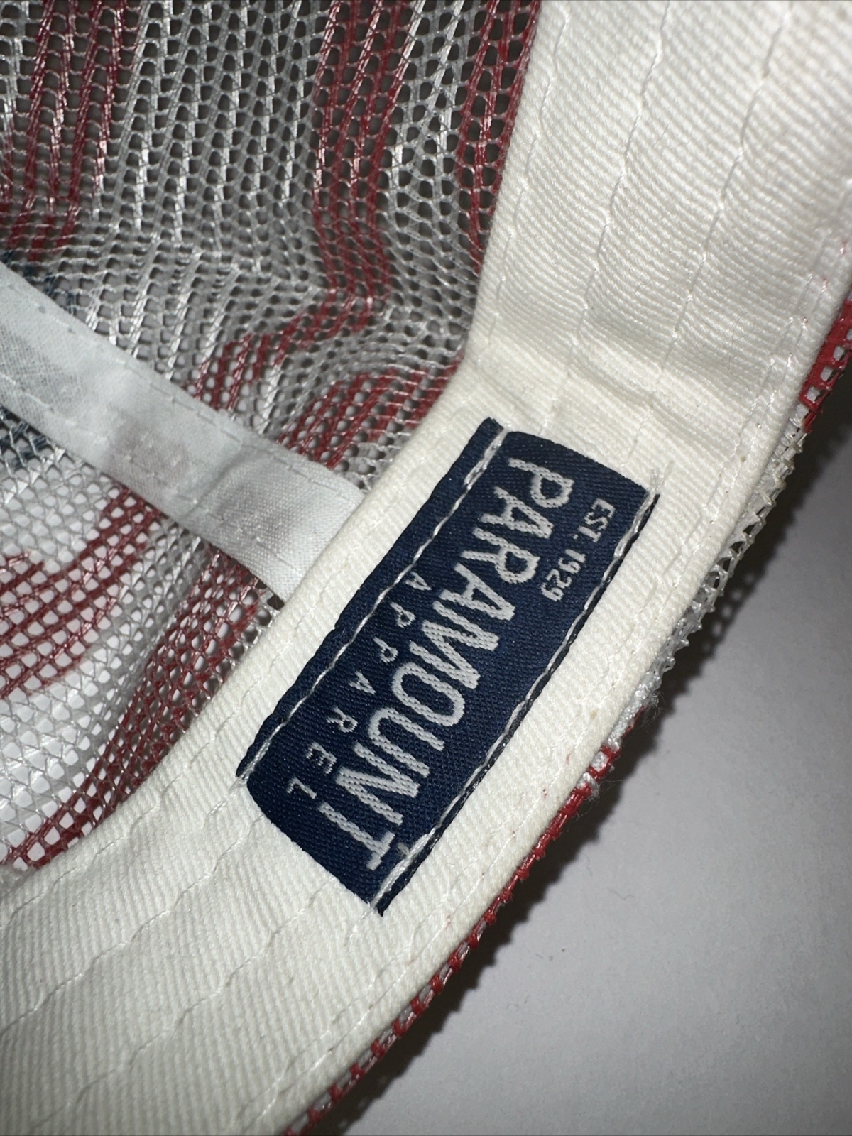 REV USA Factory Trained Hat Cap Navy w Flag Mesh Hook Loop Unique