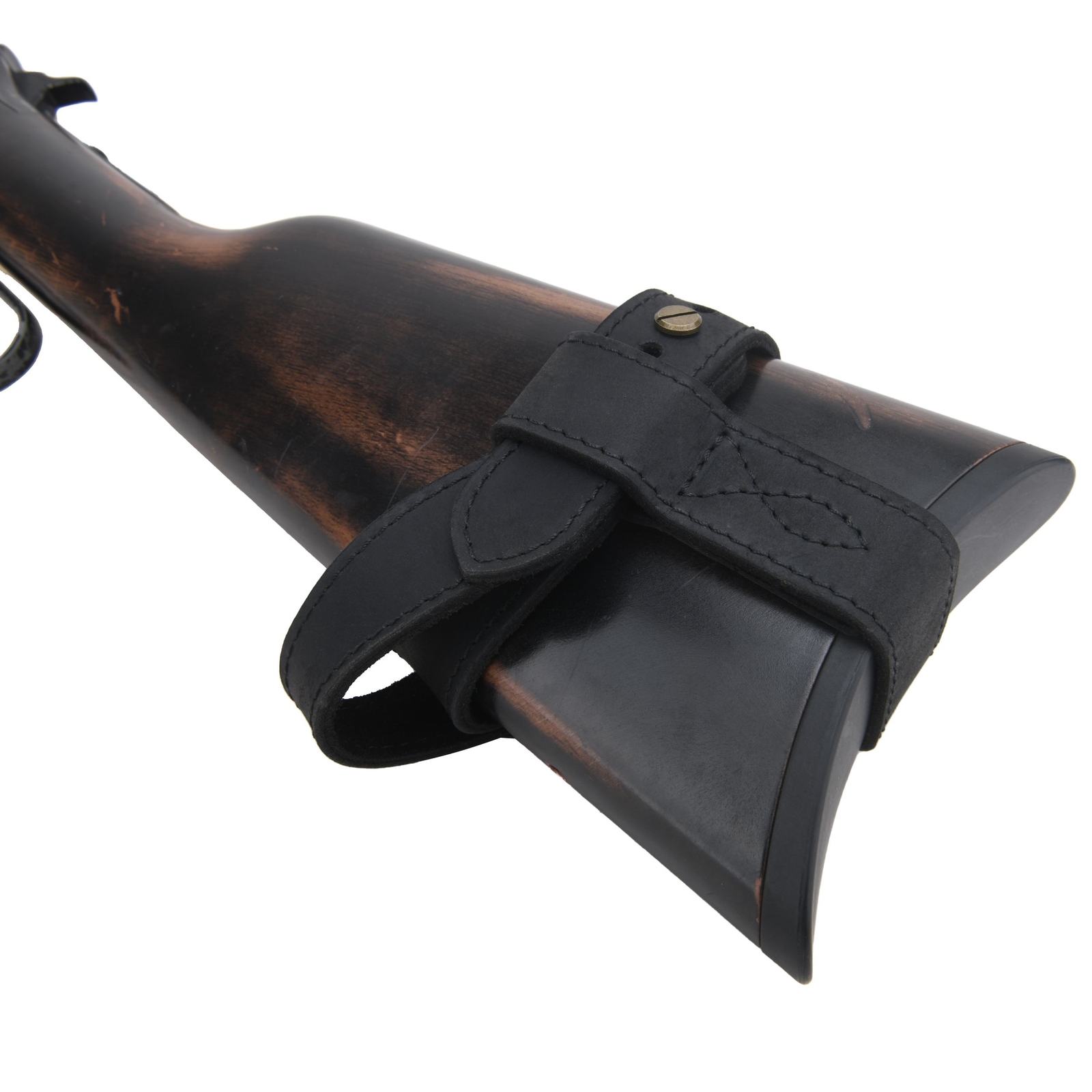 Leather No-drill Harnessed, Gun Butt Holder Cover, Sling Mount for Rifle Shotgun