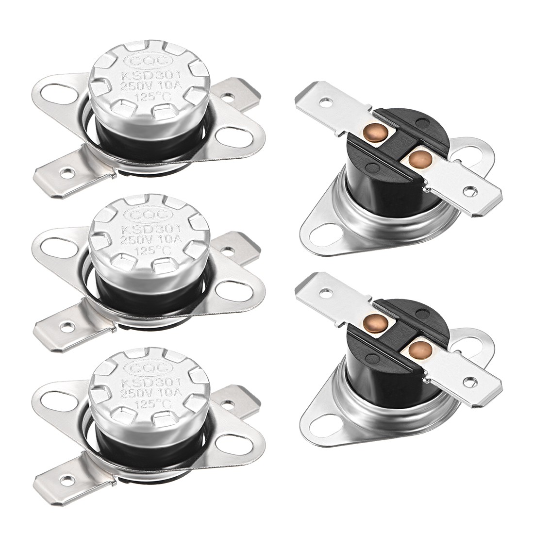 Temperature Control Switch Thermostat 125°C 10A N.C 6.3mm Pin 5pcs