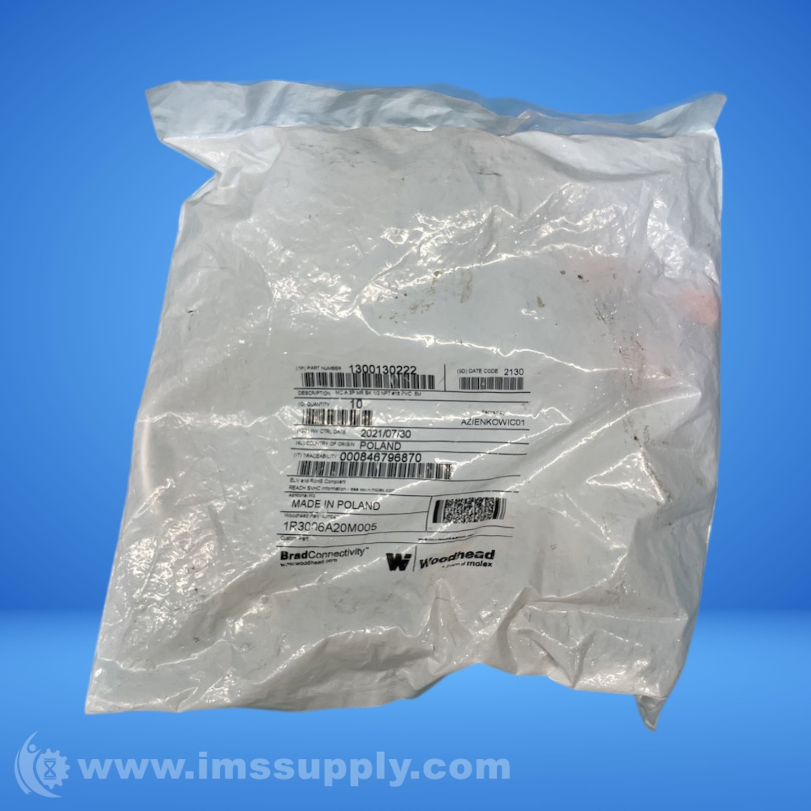 Molex 1300130222 Bag of 10 Circular Cable Assemblies 5402