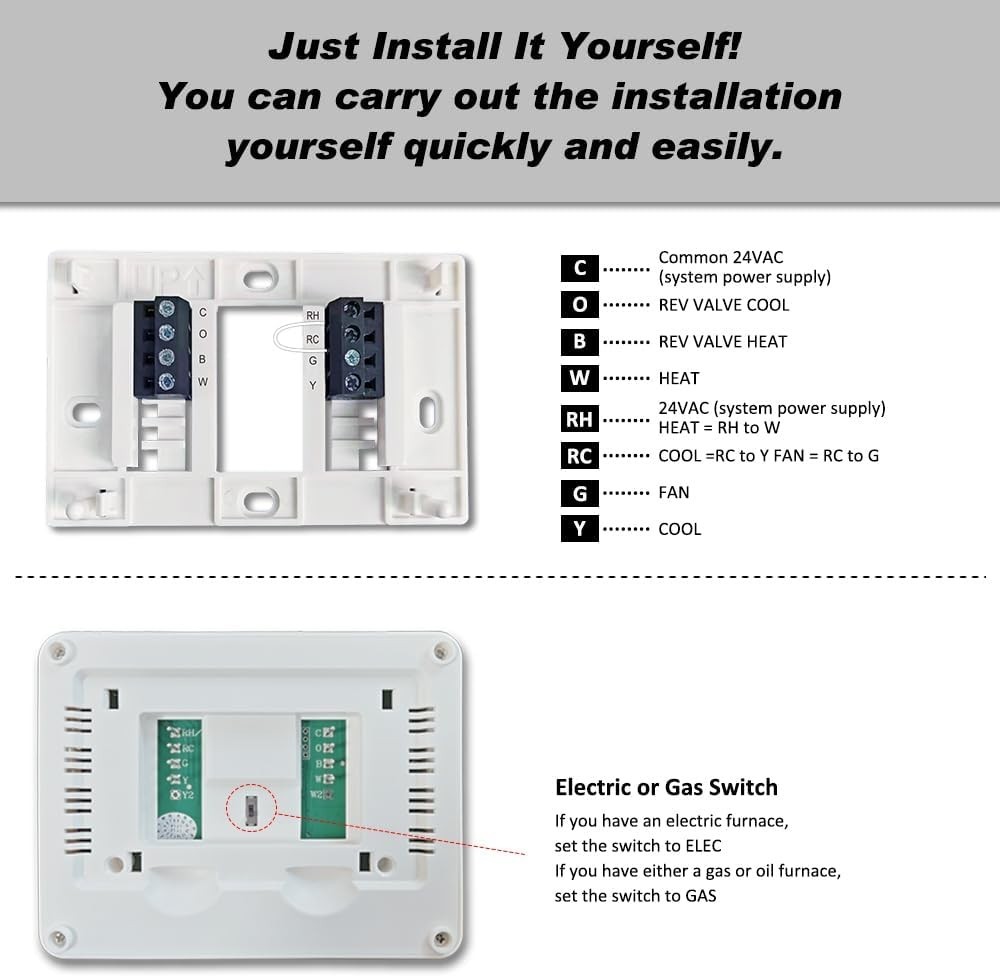 Thermostat for Conventional Systems - Non-Programmable with Touch Control LCD