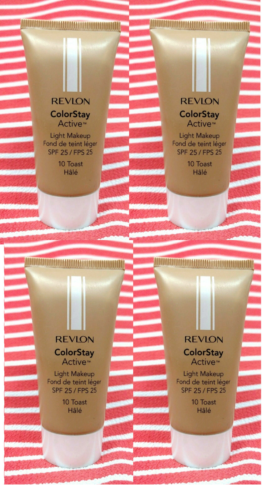 4 x Revlon ColorStay ACTIVE Light Makeup Weightless Foundation 370 TOAST 10 Dark