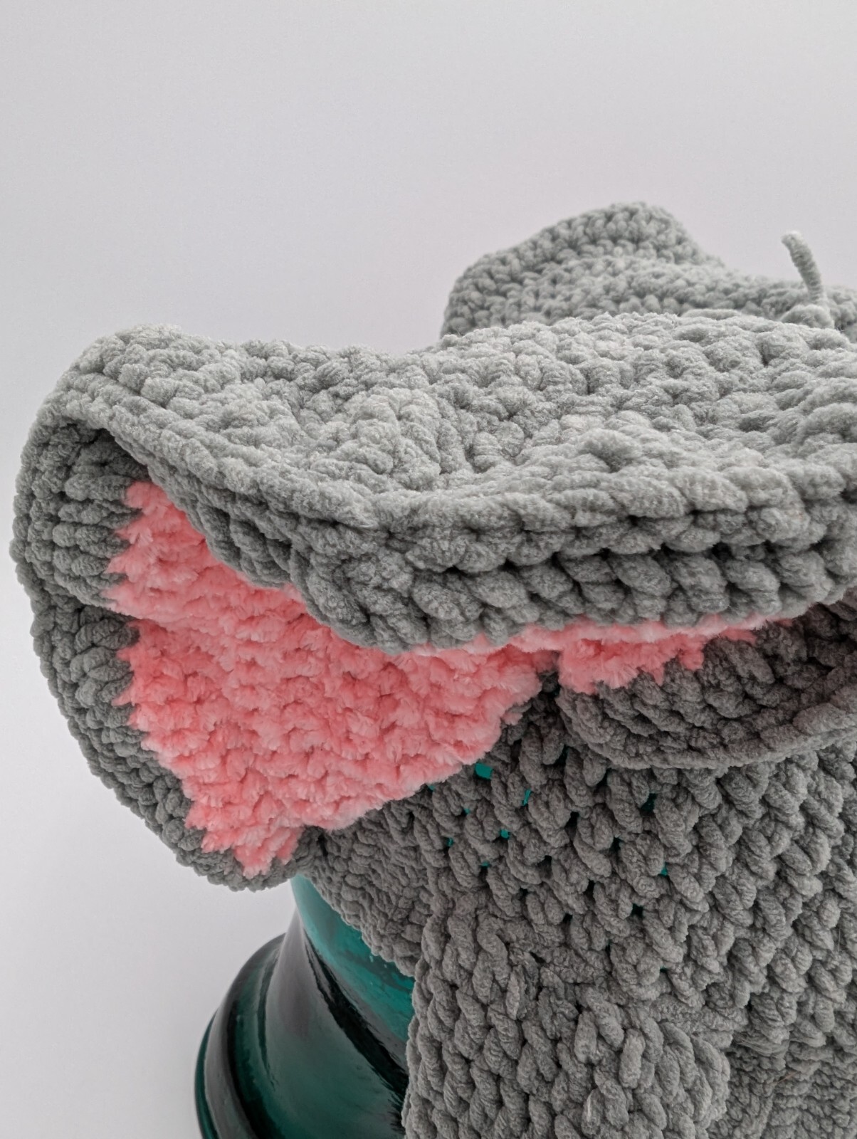 Knottie Hooks Handmade Crochet Elephant Hat with Pop-up Ears - Youth