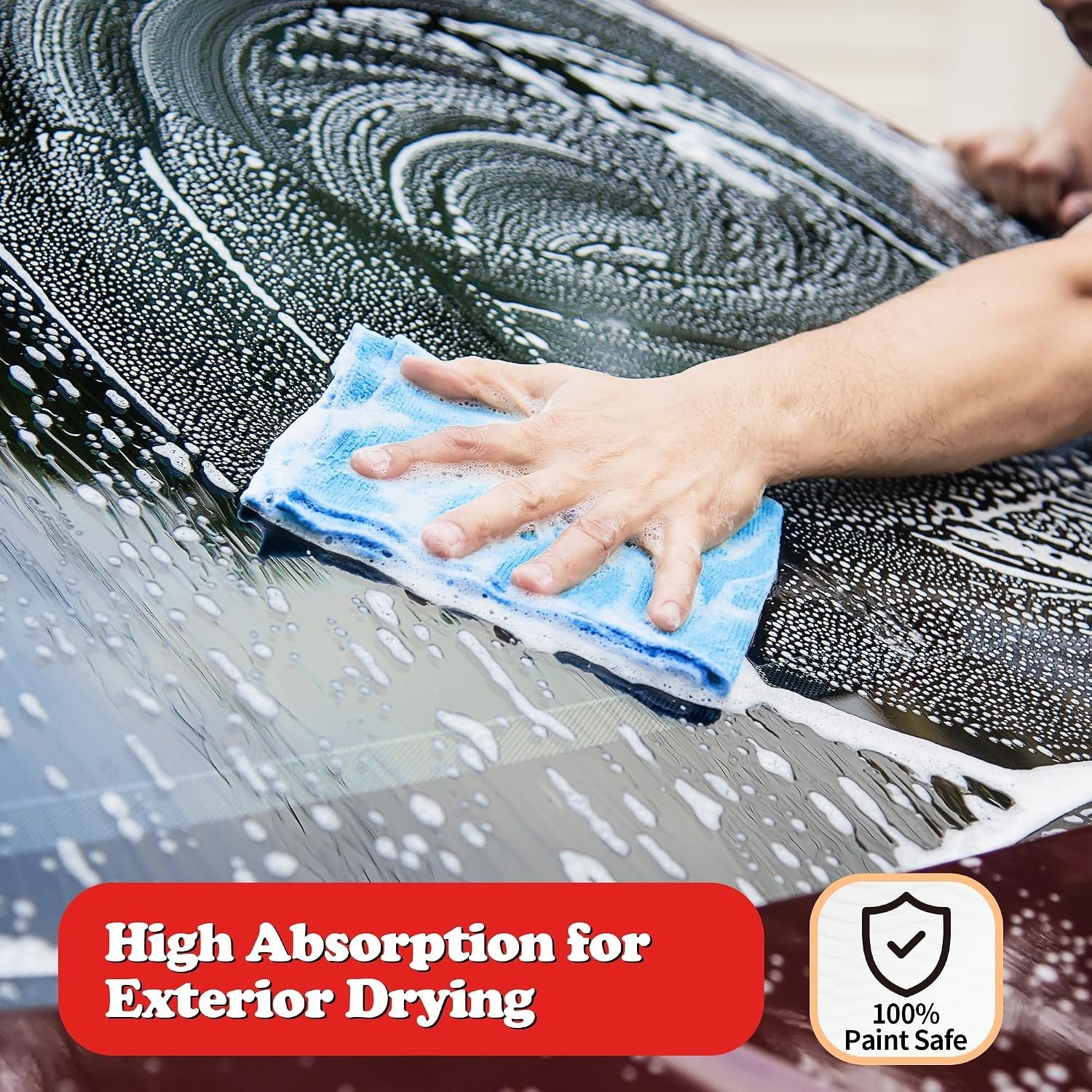 Microfiber Car Cleaning Rags, 24-Piece Set - Durable & Machine Washable