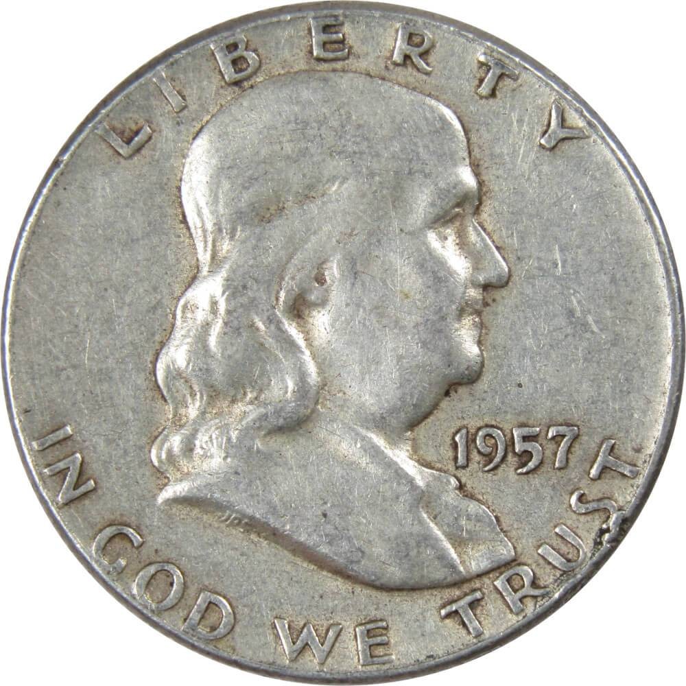 1957 Franklin Half Dollar Circulated Silver 50c Coin Collectible