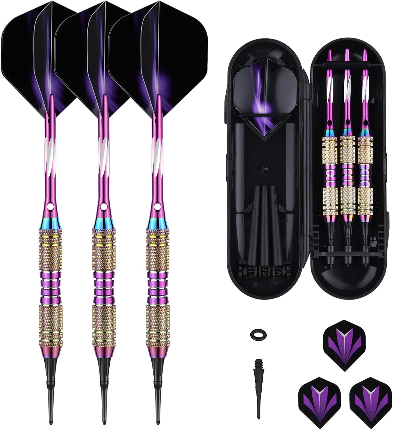 Soft Tip Darts Set 18/20 Grams - Professional Darts Plastic Tip - Assorted Color