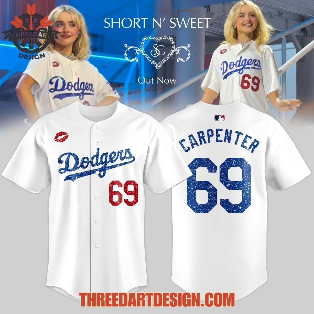 Sabrina Carpenter x LA Dodger city baseball shirt