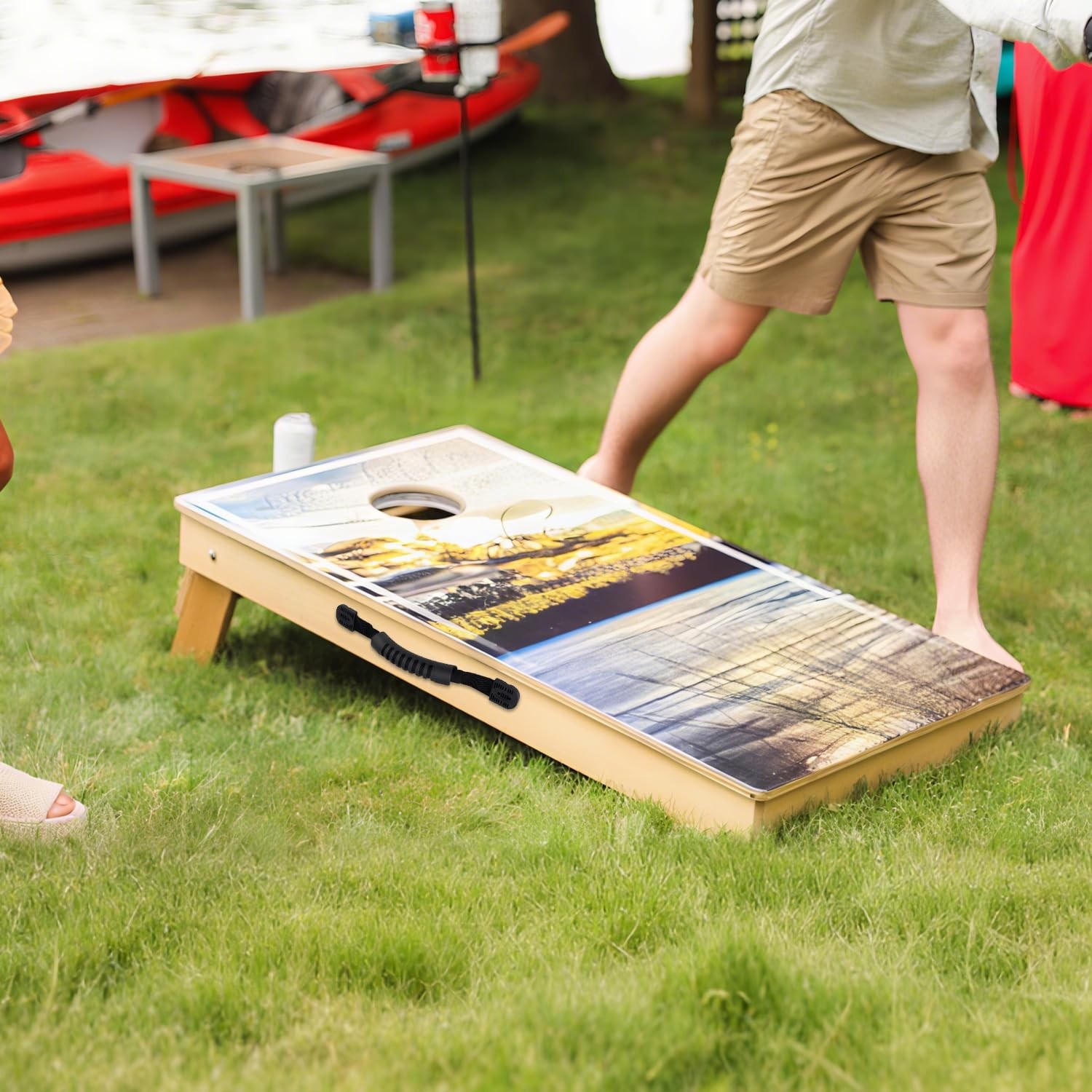2 Pcs Cornhole Board Handle with Hardware, Corn Hole Handles, Corn Hole Board...