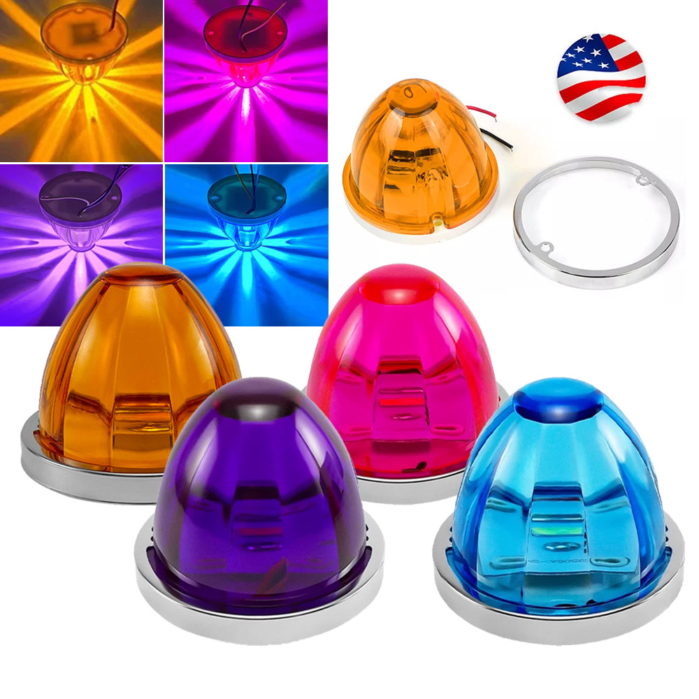 2PC LED Watermelon Lights Indicator BIG Side Marker Clearance Lamp Truck Trailer