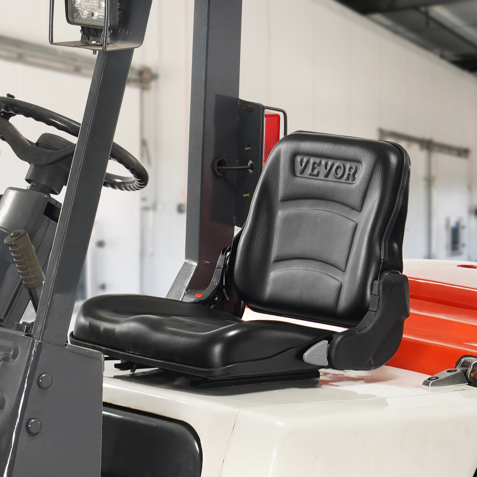VEVOR Universal Forklift Seat Fold Down Tractor Seat with Adjustable Angle Back