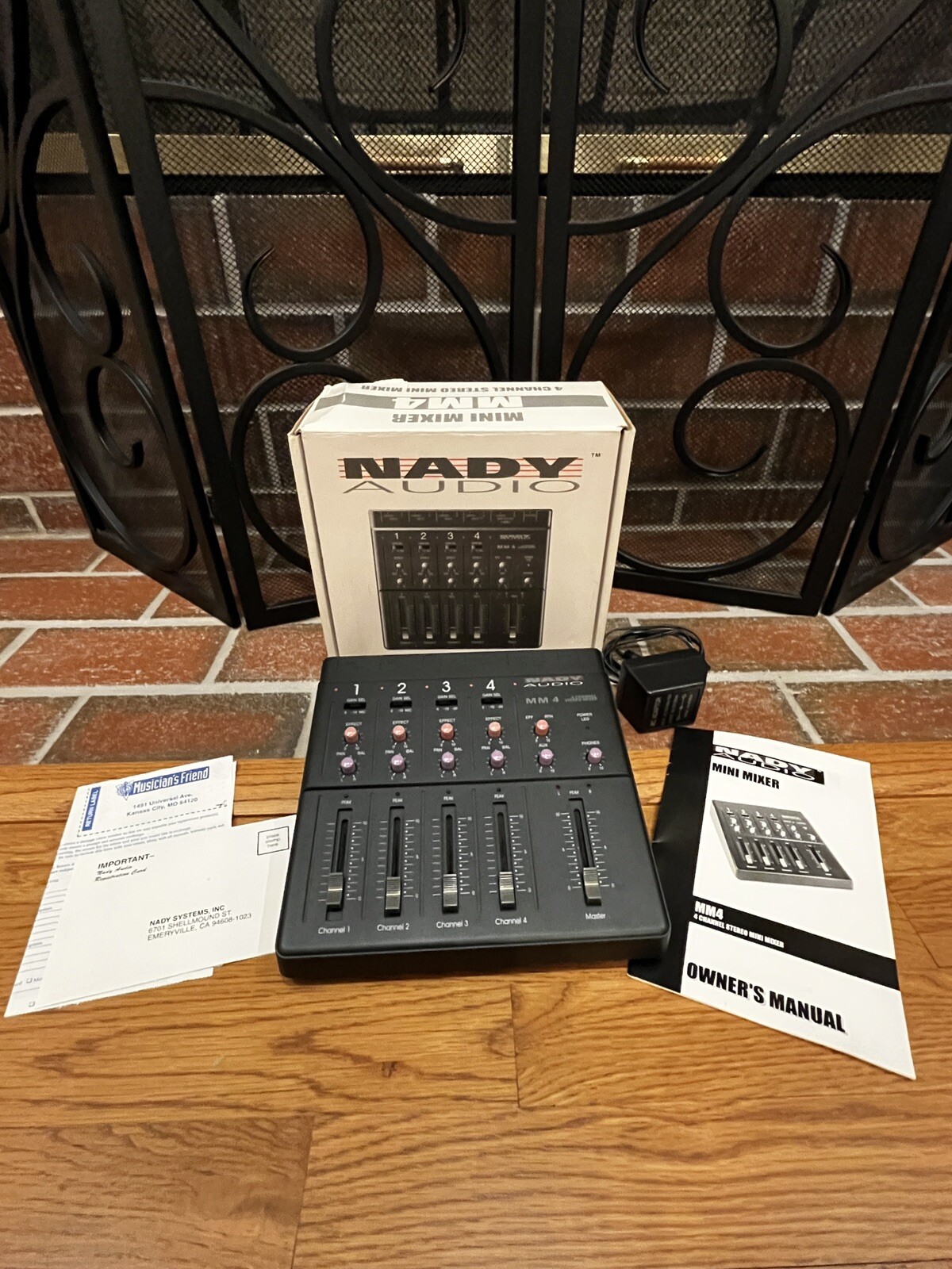Nady Audio MM4 4 Channel Stereo Mixer With Power Supply And Box