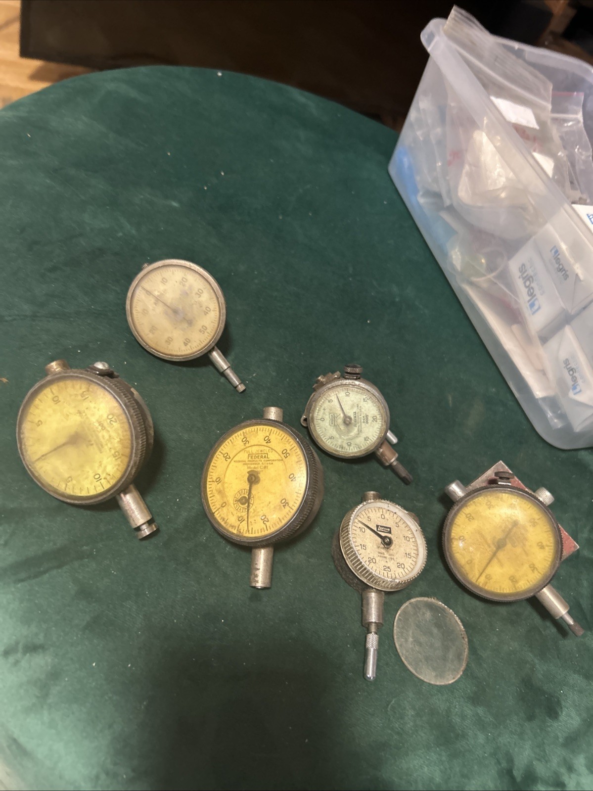 Lot Of 6 As-is Dial Indicators Federal Lufkin & Ames (P44)