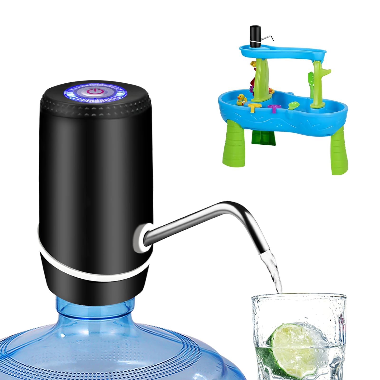 Bomba de agua eléctrica para bidón de 5 galones con interruptor y carga USB