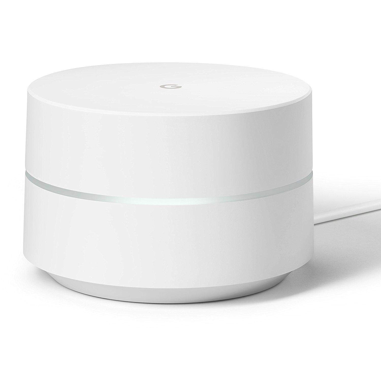 Google Wifi Mesh Router Bundle; Router, Power Cord, Outlet Mount Included