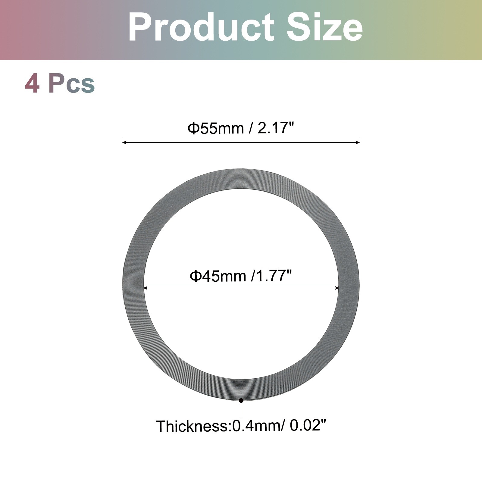 4Pcs Magnetic Adapter Ring, Magnetic Wireless Charger Conversion Kit, Grey