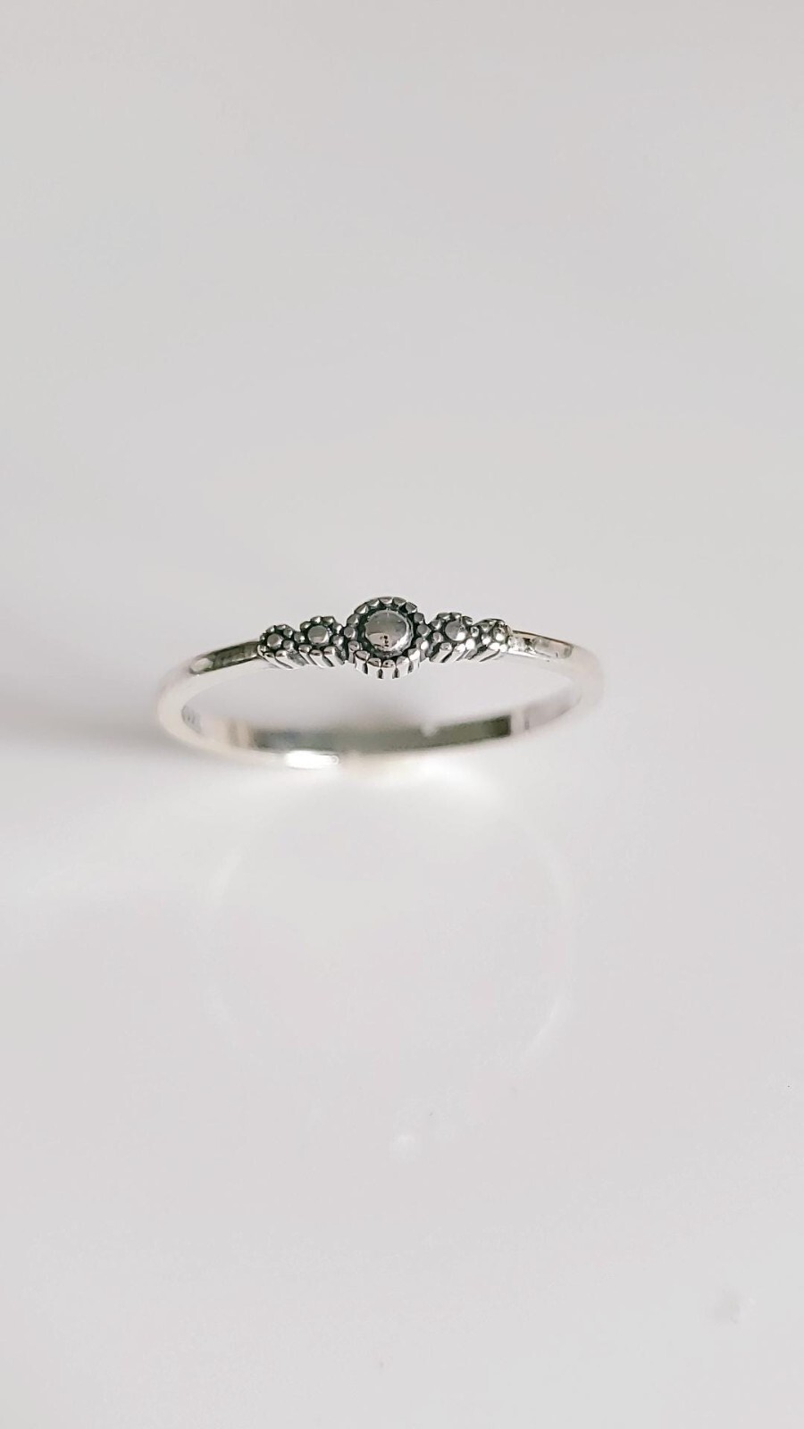 Dainty Thin Bali Sterling Silver Ring - Thin Band Minimalist Stackable Ring