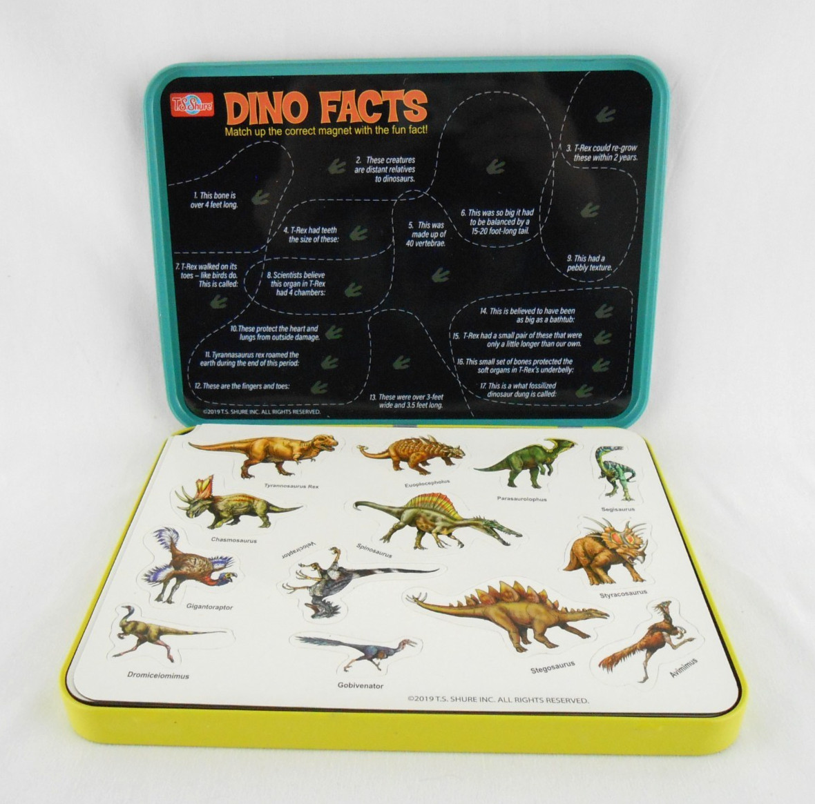 TS Shure Dinosaur Science Educational Magnets Tin STEM Learning Materials New