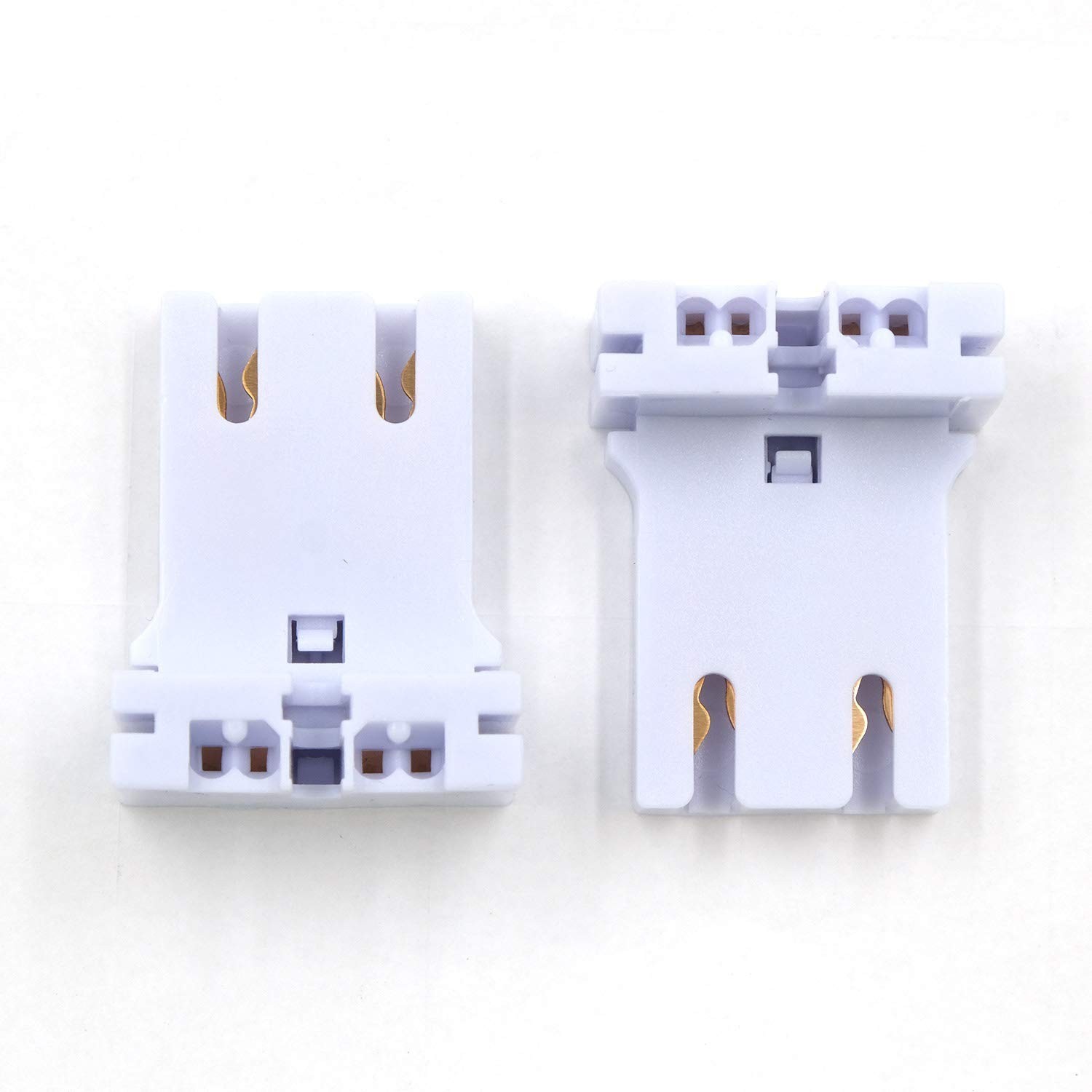 2 Pcs U-Shaped T8/T5/T12 Fluorescent Light Socket Holder - Plastic Medium Bi-...