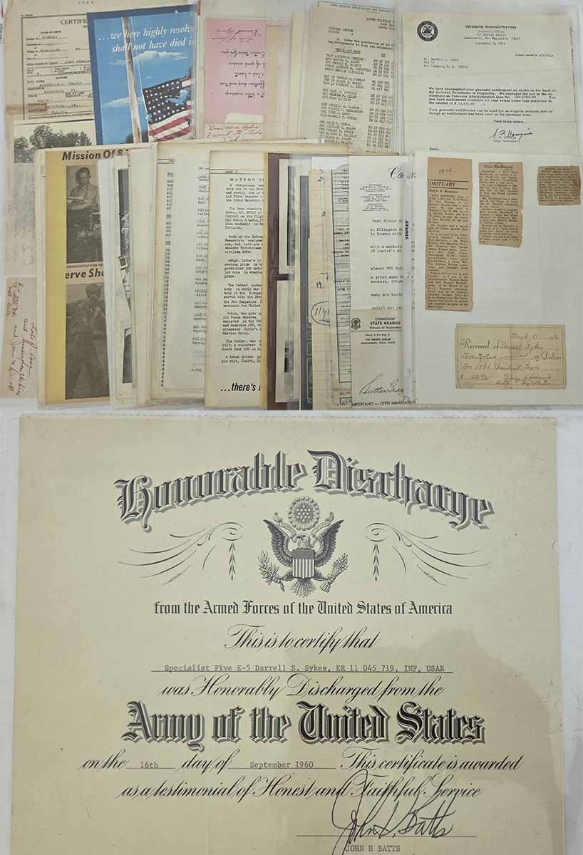 1950-60s vintage DARRELL SYKES US AIR FORCE ARMY military archive PHOTO LETTERS