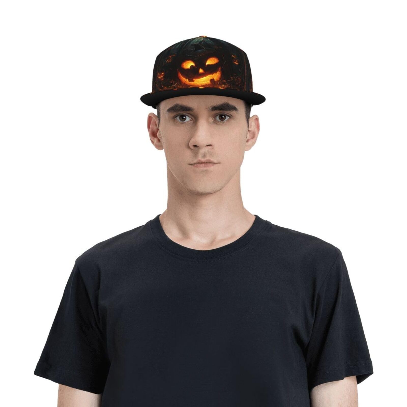 Halloween Pumpkins Snapback Hats for Men Women, Hip Hop Style Baseball Cap Fl...