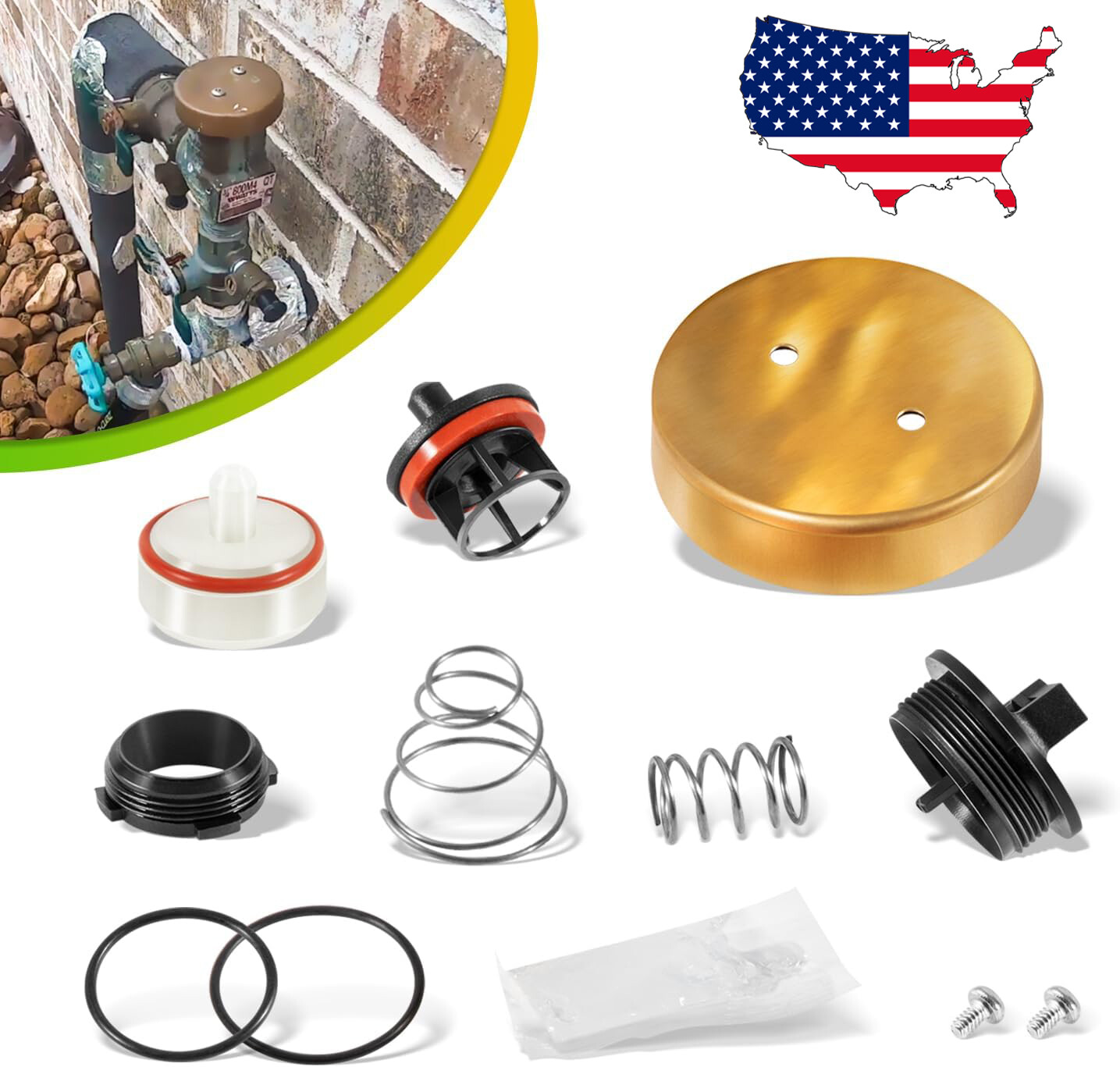 1/2''-3/4'' Pressure Vacuum Breaker Total Repair Kit For Watts 887727 RK 800M4-T
