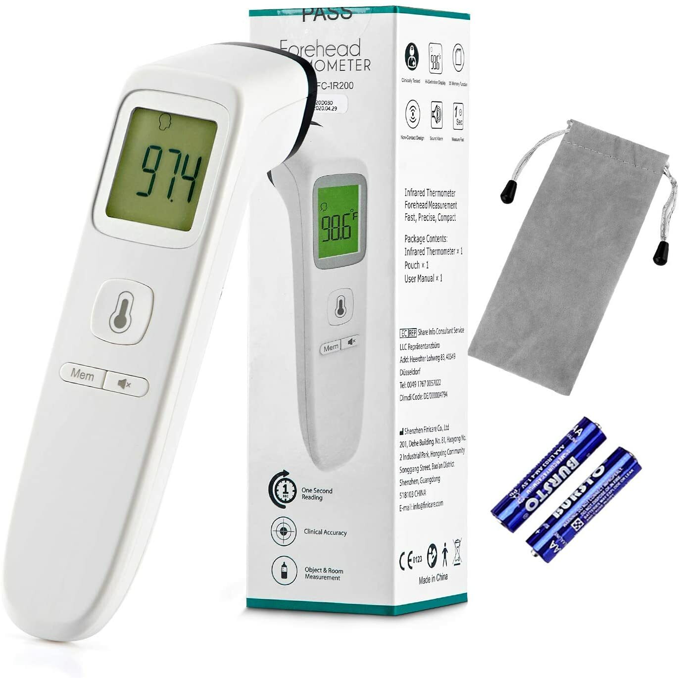 TODOLOR Forehead Thermometer, Digital Infrared Non-Contact