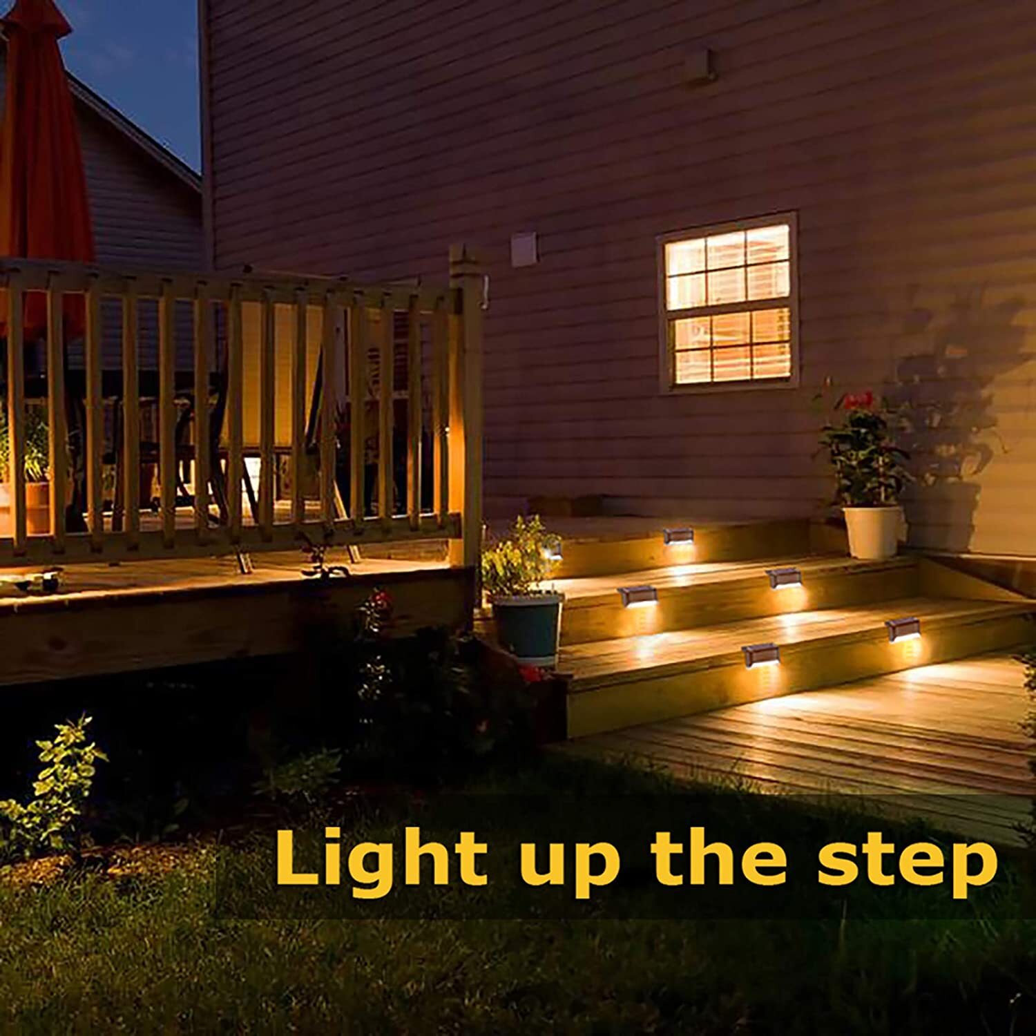 16Pcs Solar LED Deck Lights Outdoor Garden Patio Railing Decks Path Lighting
