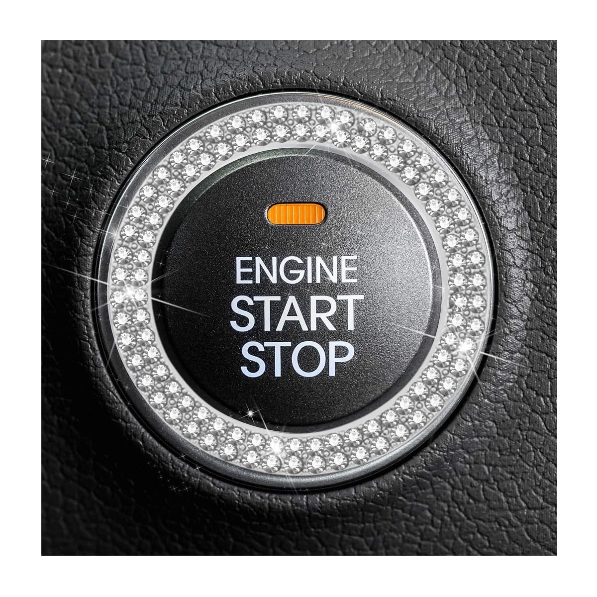 Car Bling Crystal Rhinestone Engine Start Ring Decals, 2 Pack Car Push Start ...