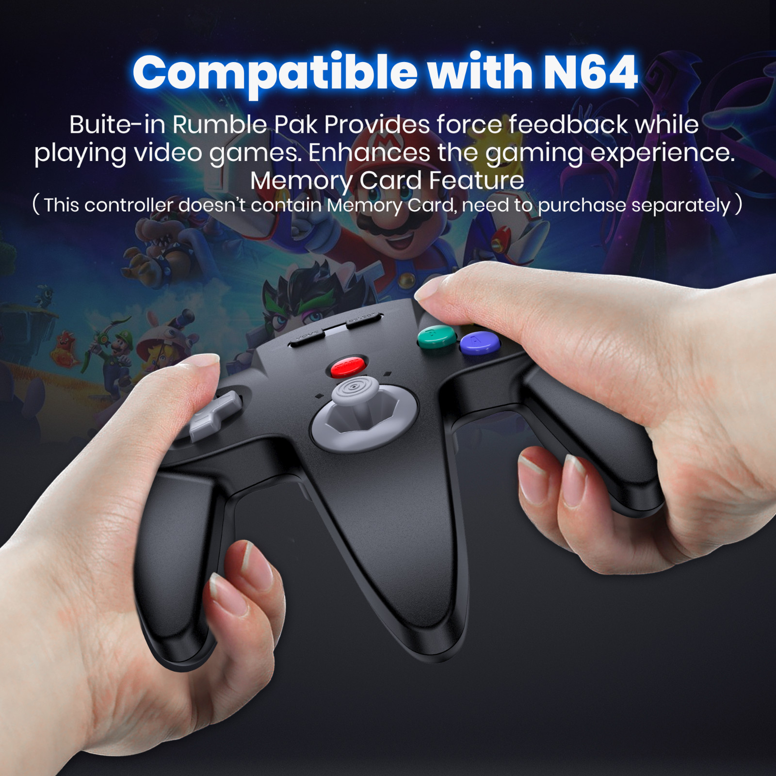 Wireless Controller Gamepad For Nintendo 64 N64 Joystick Video Game Console