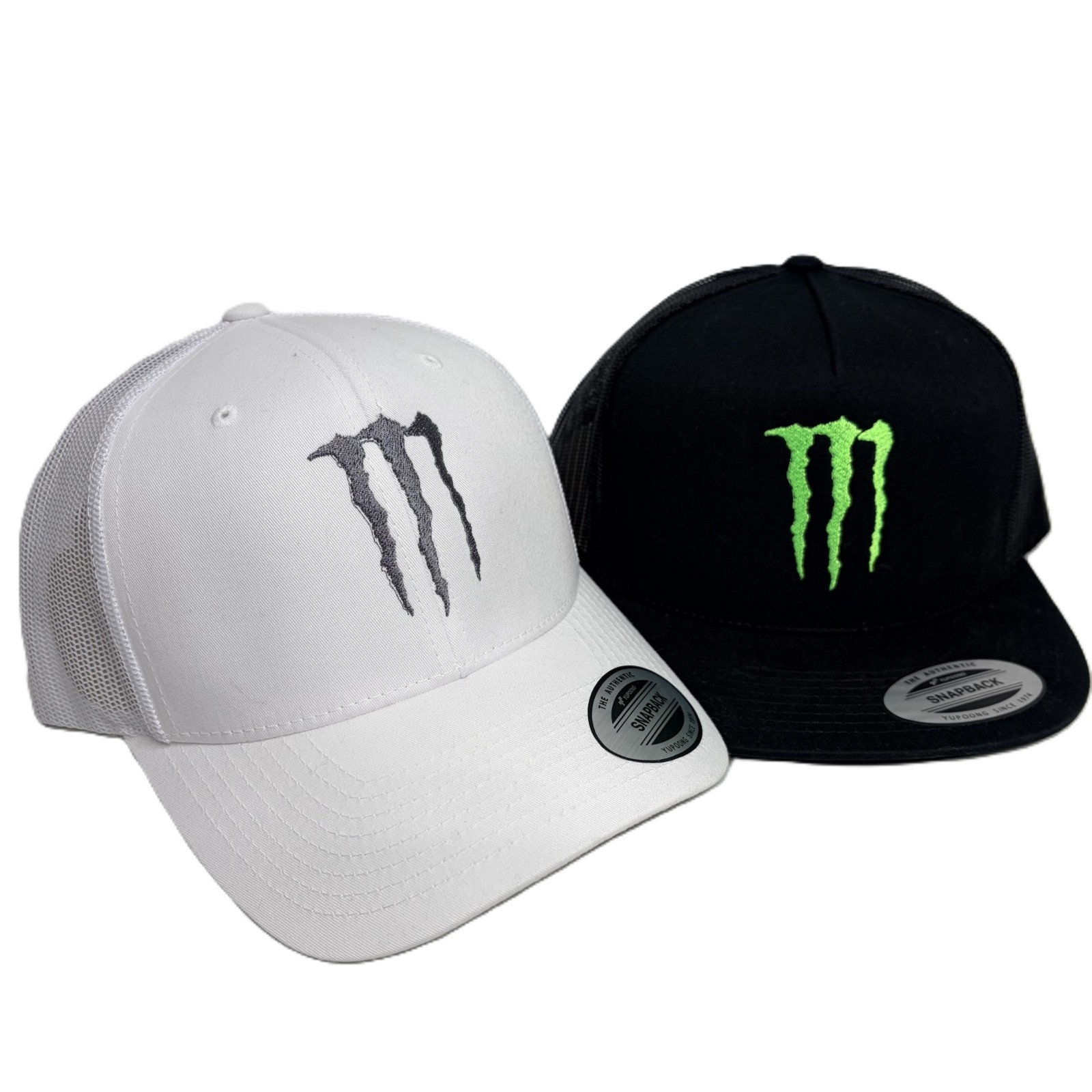 Monster Hat Embroidered YP Trucker Snapback Mesh Black or White Zero Gift