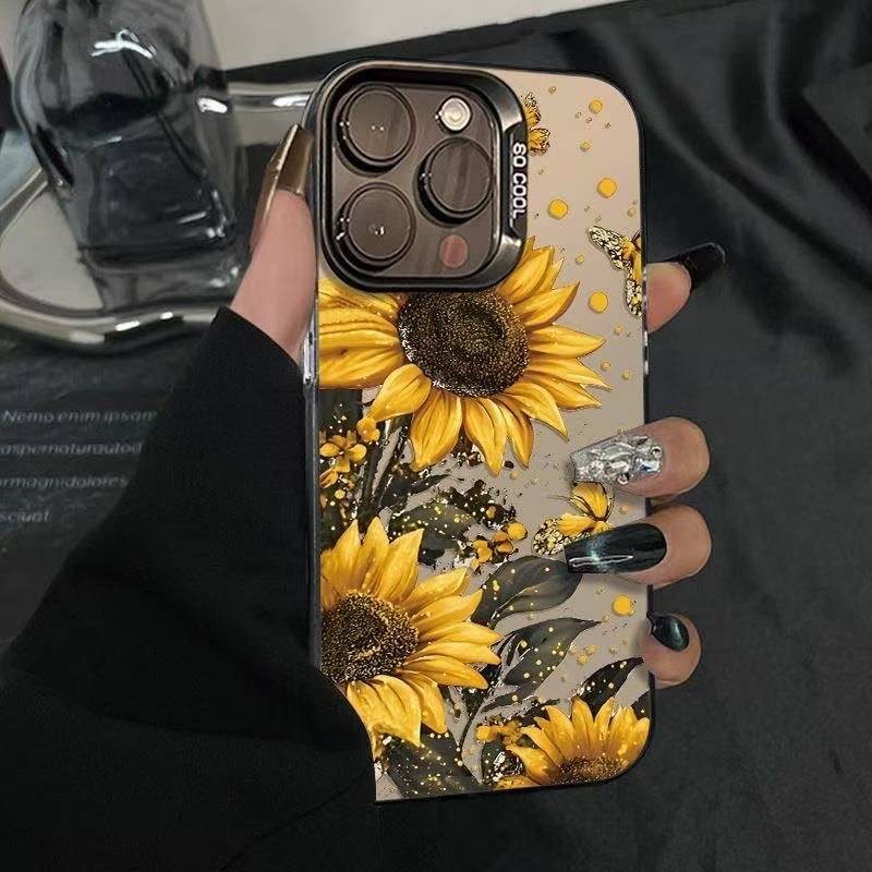 Case For iPhone 16 Pro Max 15 14 13 12 Mini 11 XR XS 8 7 6 Sunflower Phone Cover