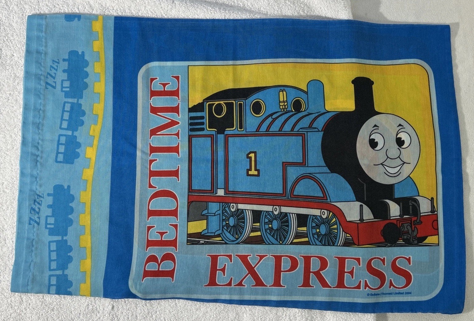 Vtg 2004 Thomas The Tank Engine Bedtime Express 2 Sided Standard Pillowcase