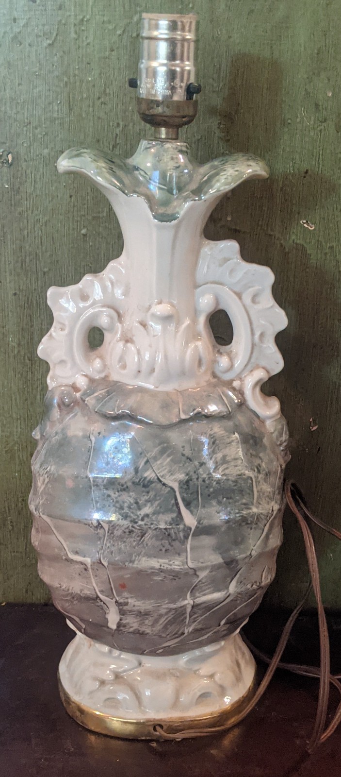 1930's Boudoir Porcelain Hand Painted table lamp