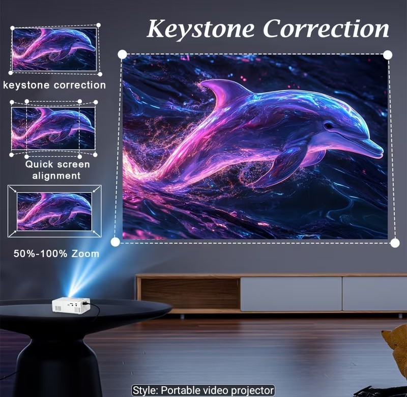 High-definition Mini Projector, "Wired Screen Mirroring For Mobile Phones".