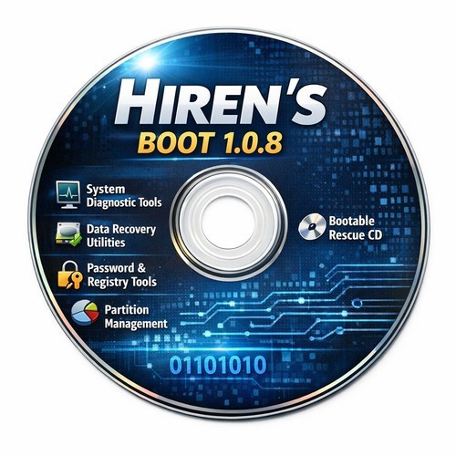 Hiren's Boot DVD PE 1.0.8 Recover & Repair Windows XP 7 8 10 & 11 CD