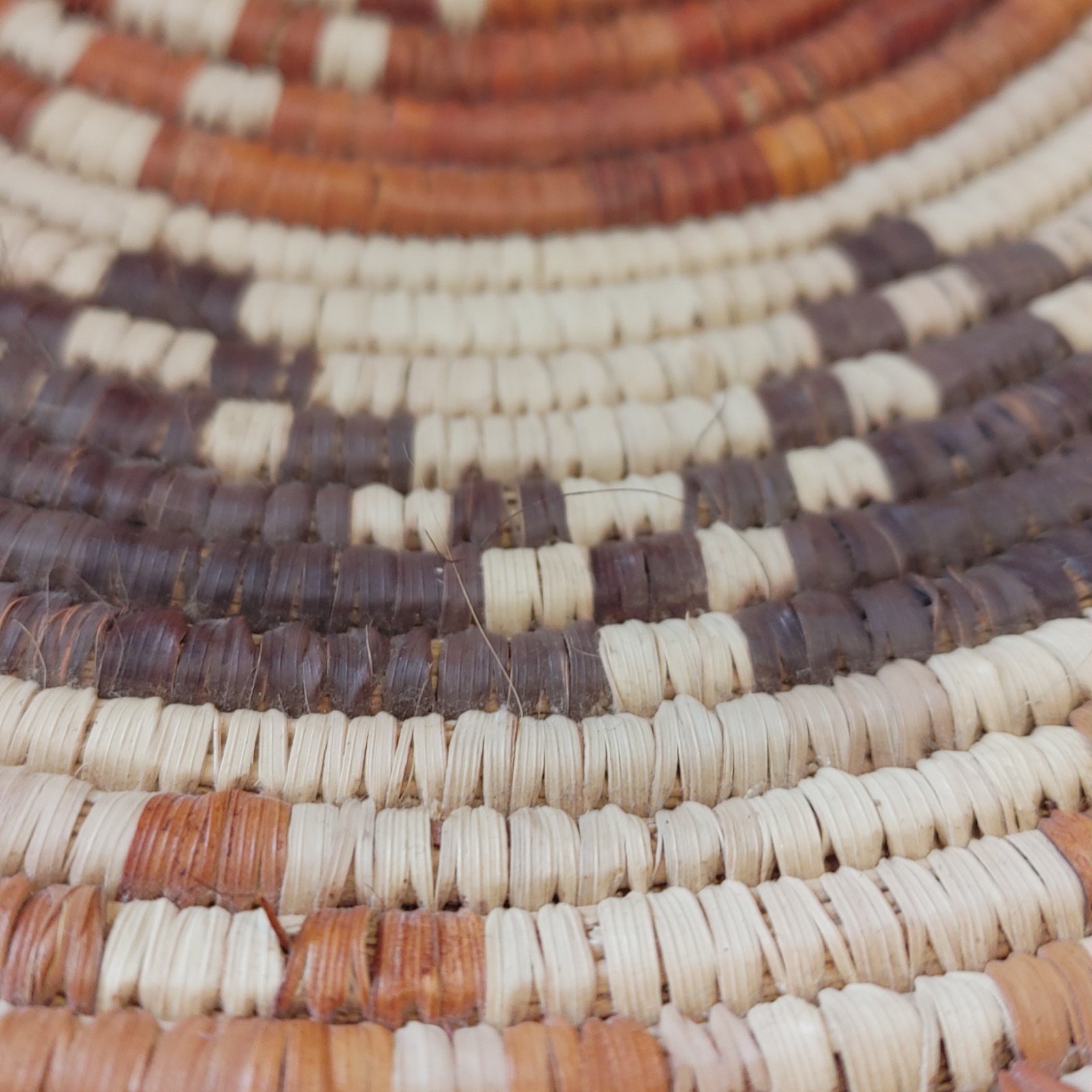 Hand Woven Basket Bowl Star Pattern 14.5"