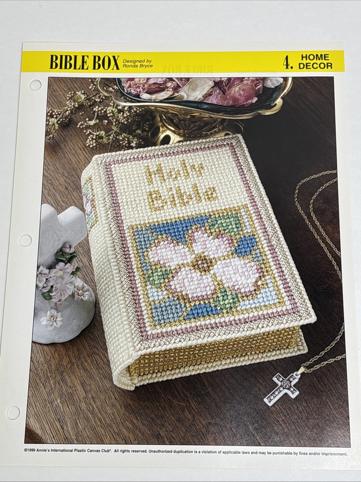 Bible Box Annie's Attic Plastic Canvas Pattern Page