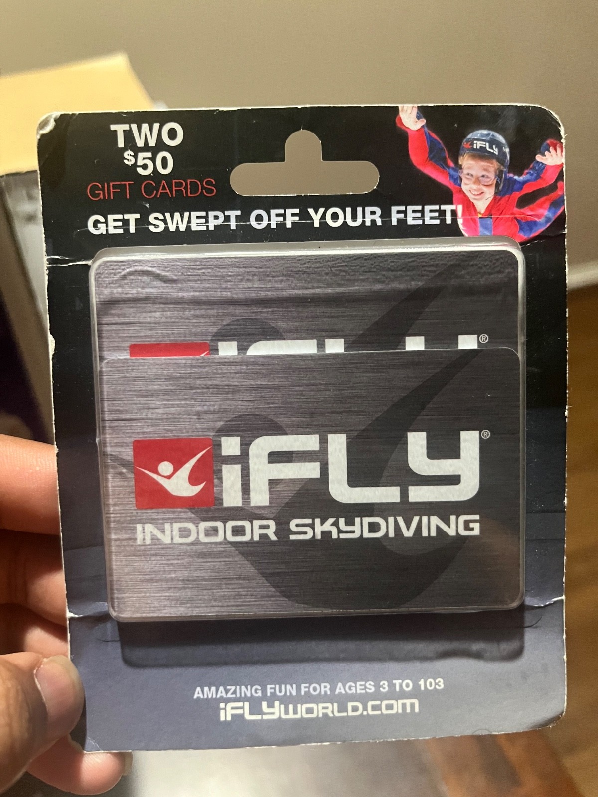 Selling 2 $50 iFLY gift cards sealed in the original packaging it came in!!!