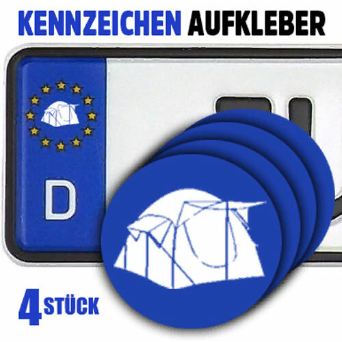 Camping Caravan Survival Number Plate Vinyl Stickers 4pcs for EU Circle