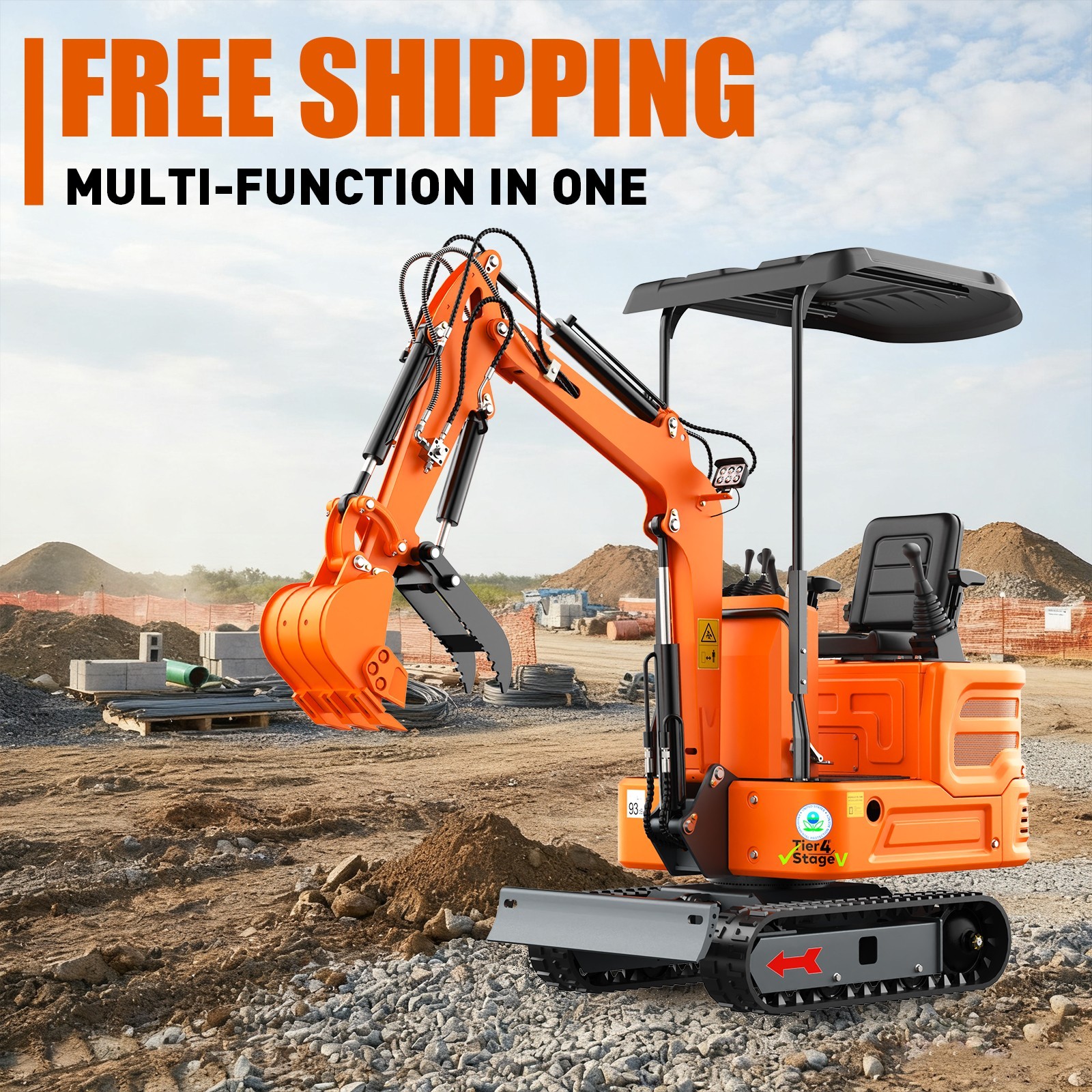 1 Ton Mini Excavator – Tracked with B&S Engine & Pilot Control System NEW