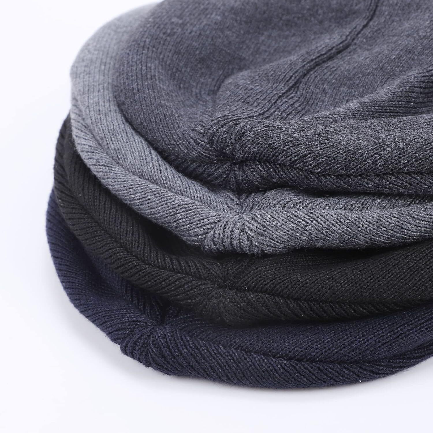 Oversize XXL Beanie Hat for Big Heads 23.6"-25.6", Large XX-Large, Black