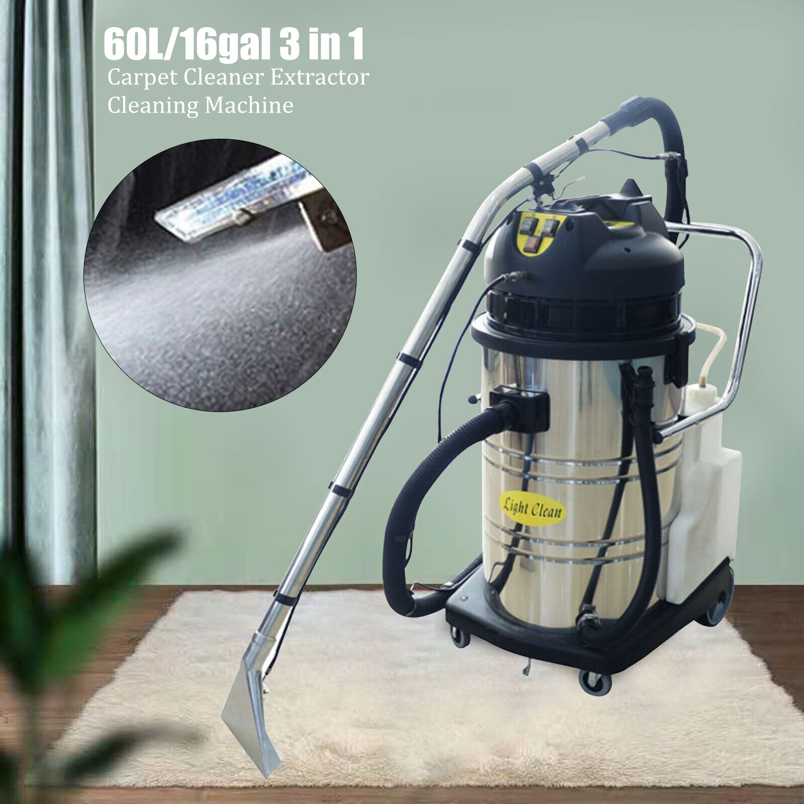 60L Commercial Carpet Cleaning Machine Extractor Portable Carpet Cleaner Machine